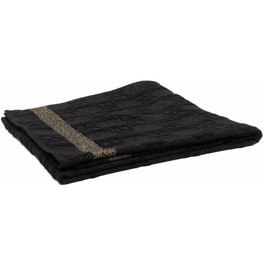 Balmain asciugamano con monogramma - nero