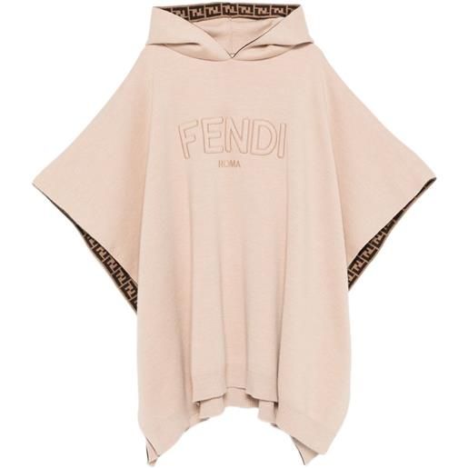 Fendi Kids poncho con motivo ff - toni neutri