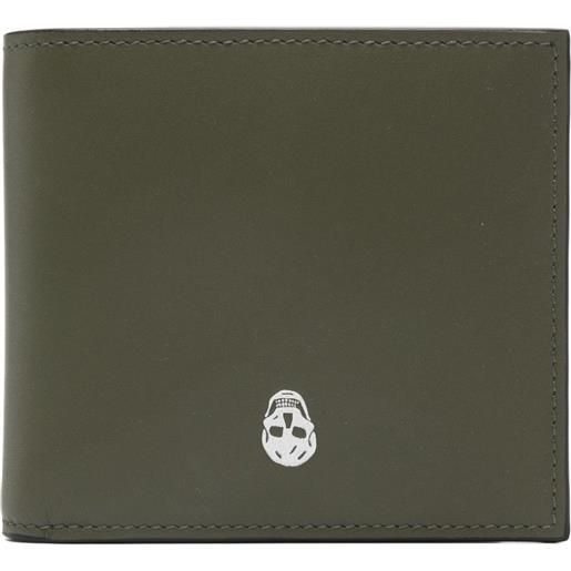 Alexander McQueen portafoglio bi-fold con motivo teschio - verde