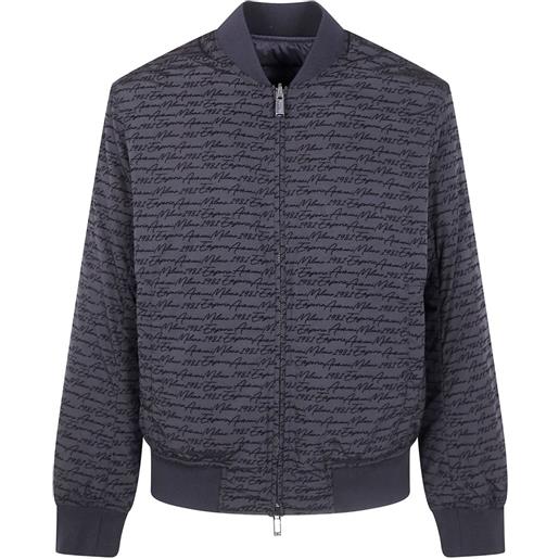 Emporio Armani bomber con stampa - nero