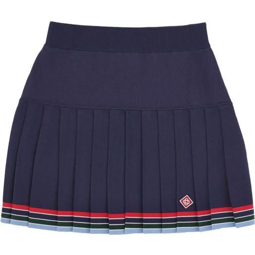 Casablanca gonna corta plissettata - blu