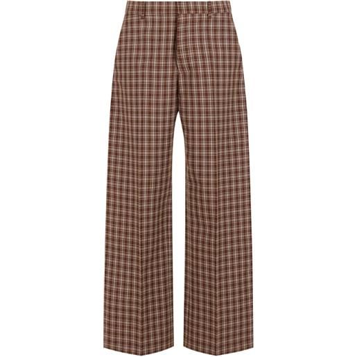 Marni pantaloni ampi a quadri - marrone