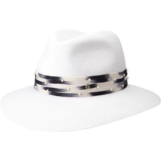 Maison Michel cappello con decorazione - bianco