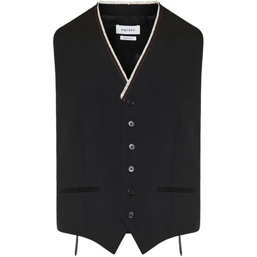 Alexander McQueen gilet con colletto a contrasto - nero