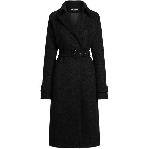 Dolce & Gabbana trench dna in tweed - nero