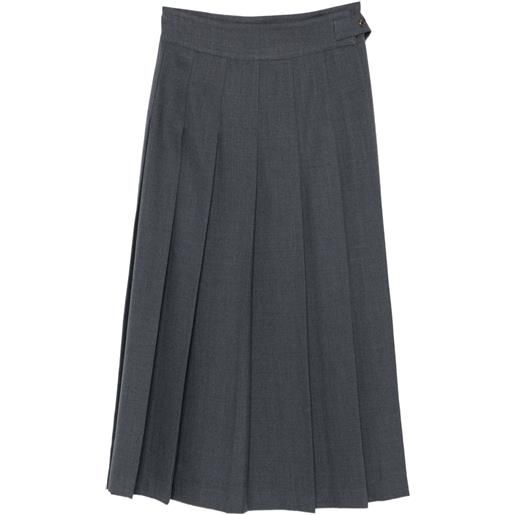 Róhe gonna midi plissettata con bottoni - grigio