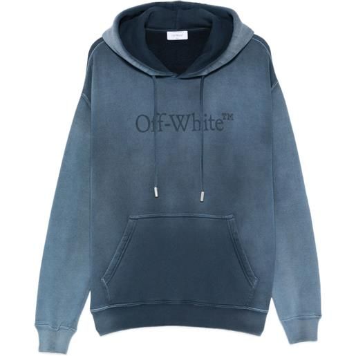 Off-White felpa con cappuccio e logo - blu