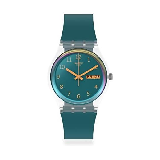 Swatch orologio al quarzo gent biosourced blu away, blu, orologio al quarzo