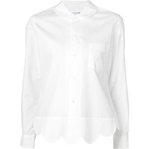 Comme Des Garçons Girl wave trim shirt - bianco
