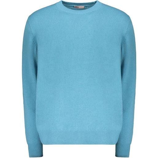 Free People Maglione In Cashmere Blu Taglia XL Collo Alto Dolman Maniche Lunghe