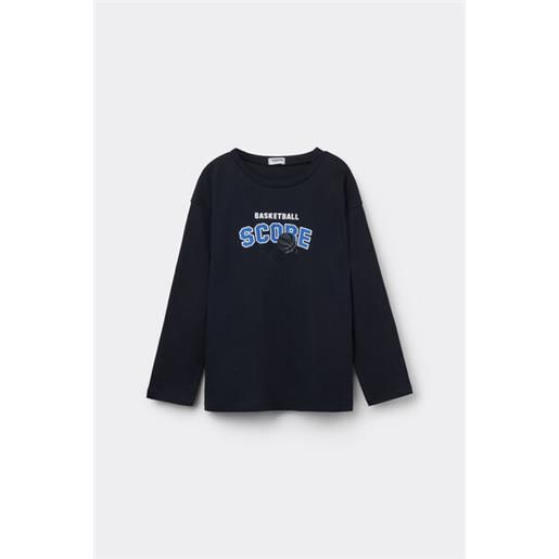 Tezenis maglia manica lunga cotone con stampa bambino blu