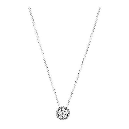 Pandora collana in argento sterling con fiocco di neve, 45 cm, 45 cm, metallo, zirconia cubica