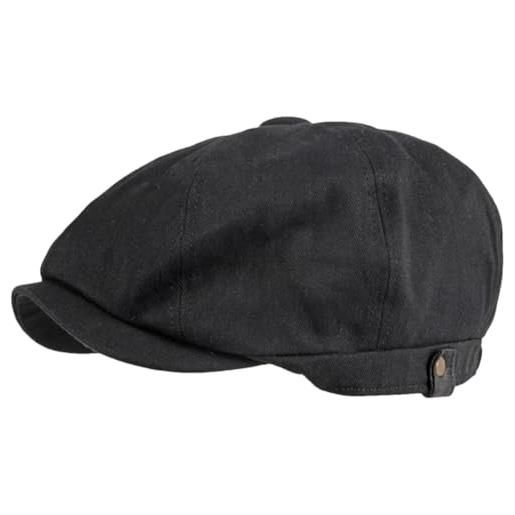 Generic uomini e donne cotone berretto berretto piatto vintage artista pittore berretto berretto retrò ottagonale, nero , taglia unica