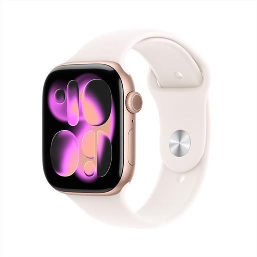 Apple - watch series 11 gps 46mm alluminio-oro rosa - band rosa fard s/m