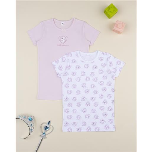 Prénatal pack 2 t-shirt intime bambina unicorni rosa/bianco