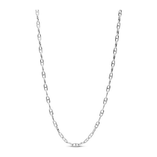 Pandora moments 393899c00-55 - collana con ciondolo a forma di ancora, in argento sterling, 55cm, argento sterling, nessuna pietra preziosa