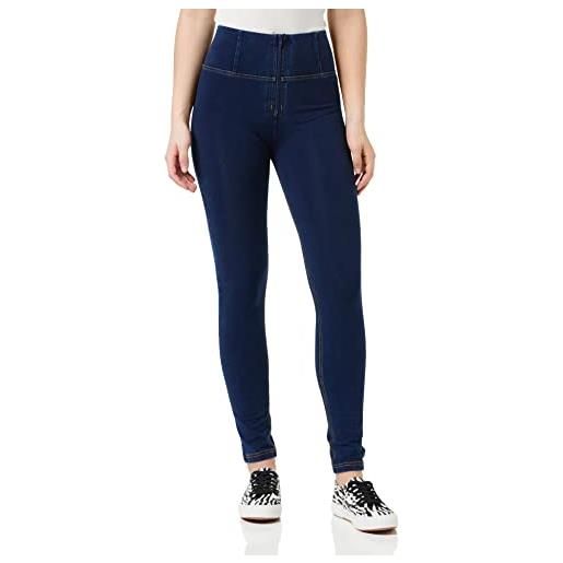 Freddy wrup1hc002 leggings, blu (jeans scuro/cuciture gialle j0y), 36 (taglia produttore: s) donna