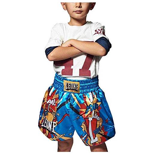 LEONE 1947, pantaloncino thai jr hero, unisex bambini, azzurro, xl, abj02