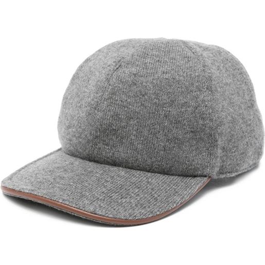 Kiton cappello da baseball in cashmere - grigio