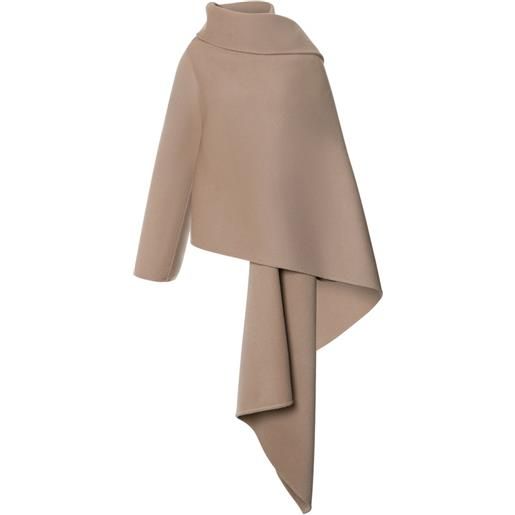 Alberta Ferretti poncho asimmetrico drappeggiato - toni neutri