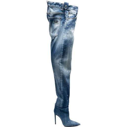 DSQUARED2 stivali denim - blu