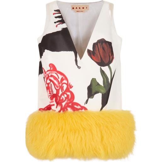 Marni x slawn & soldier abito corto - bianco