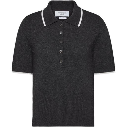 Thom Browne polo browne 65 in cashmere - grigio