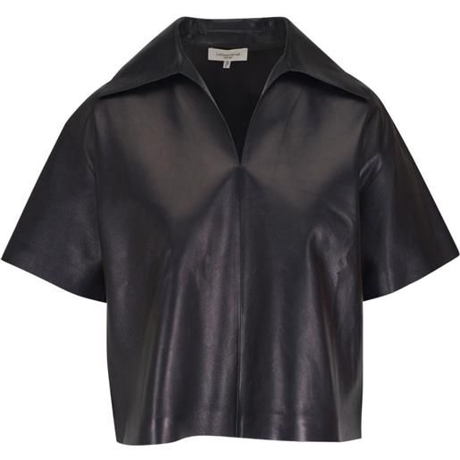 Lafayette 148 blusa in pelle - nero