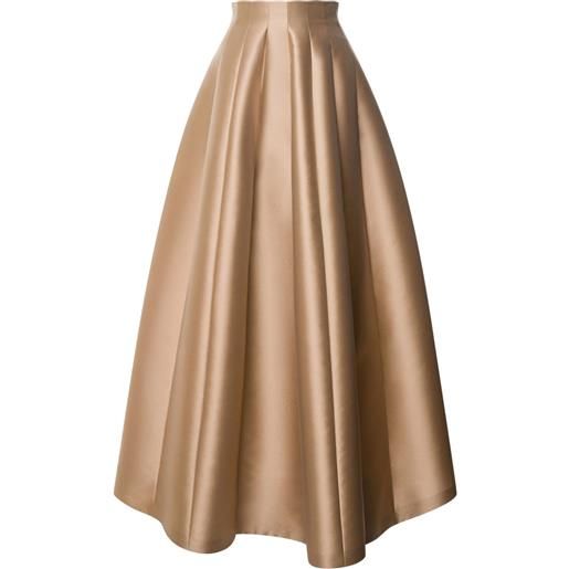 Alberta Ferretti abito lungo in raso - toni neutri