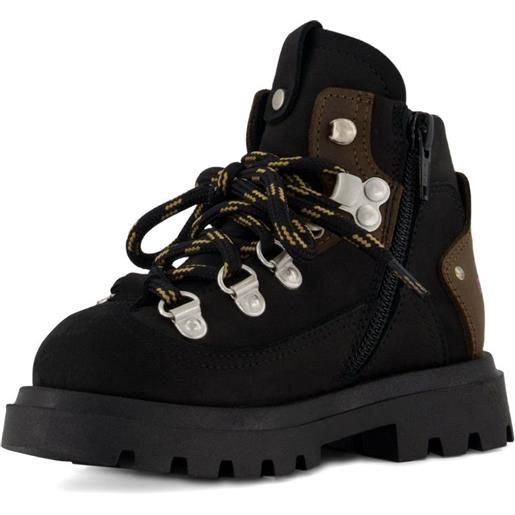 DSQUARED2 KIDS stivali stringati con zip - nero