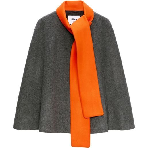MSGM mantella con sciarpa - grigio