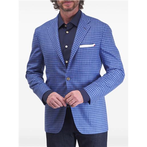 Kiton blazer a quadri - blu