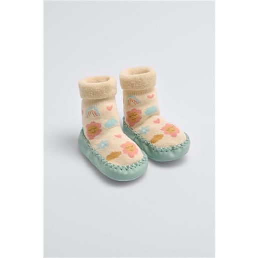 Ysabel Mora calzino termico per neonati sweet flowers con suola antiscivolo