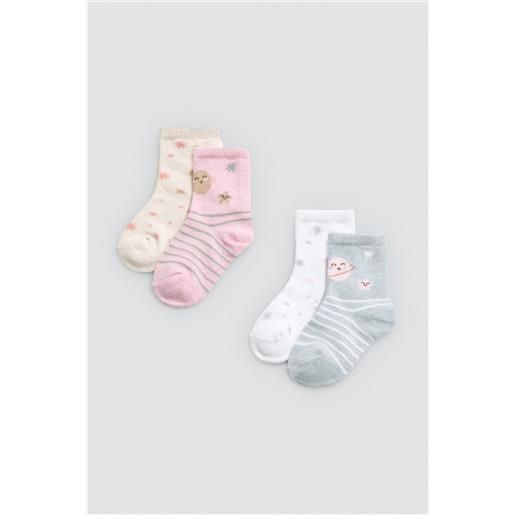 Ysabel Mora confezione da 4 calzini per neonati stampati universe