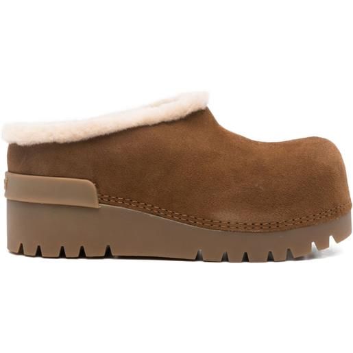 Ash clogs in pelle - marrone