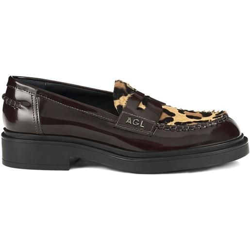 AGL mocassini leopardati - nero