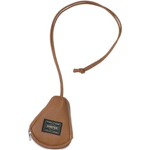 Porter-Yoshida & Co. portachiavi con zip - marrone