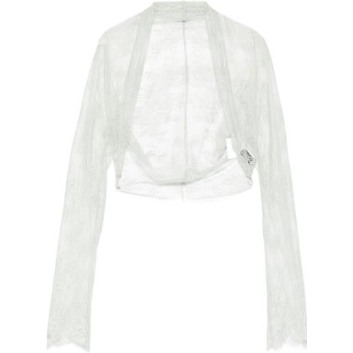 Alberta Ferretti giacca in pizzo con maniche lunghe - grigio