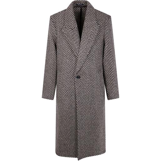 Emporio Armani cappotto con motivo a spina di pesce - f6106 plug bicolor mix