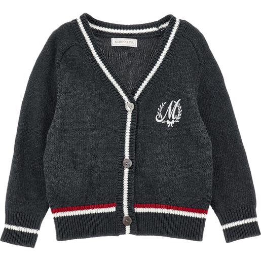 Monnalisa cardigan ricamo logo bottoni