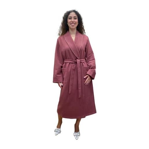 SGARLATA HOME vestaglia da donna in lana e cashmere modello scialle classico art. Vittoria (xxl, blu)