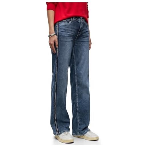 Street One 3717062 jeans a strisce gallone, medium blue soft washed, 25w x 30l donna