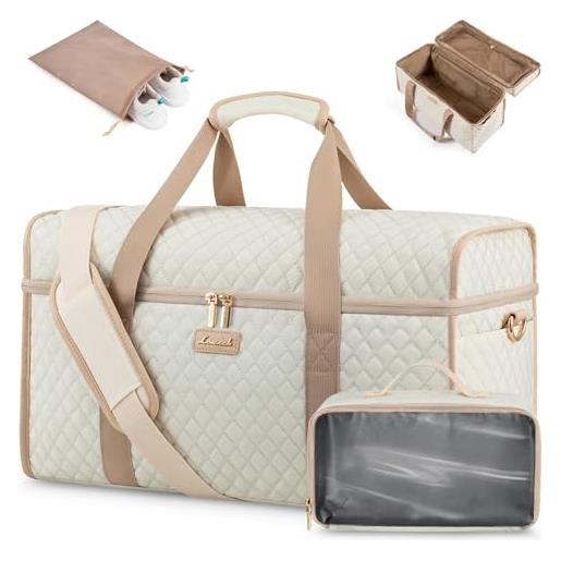 Lucky Brand Borsone unisex per adulti, con tracolla regolabile, pieghevole, per la notte, nero, 115L, Sportivo