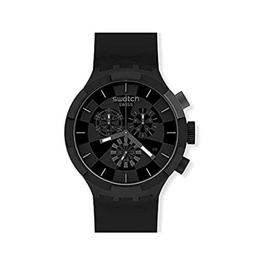 Swatch analogico sb02b400, nero, striscia