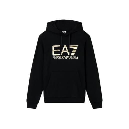 EA7 emporio armani felpa uomo con cappuccio logo series in cotone stretch con maxi logo 7m001190af17787 8033995834314 - m nero m