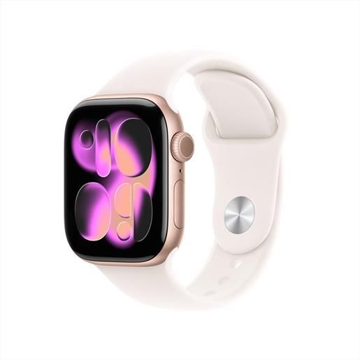 Apple - watch series 11 gps 42mm alluminio-oro rosa - band rosa fard m/l