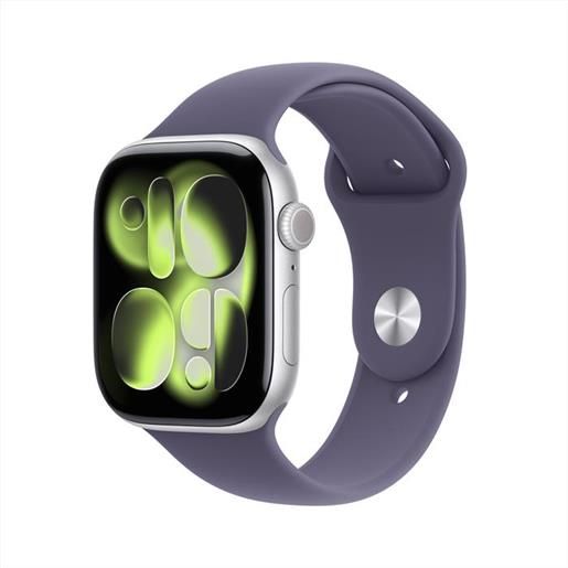 Apple - watch series 11 gps 46mm alluminio-argento sport band viola - m/l