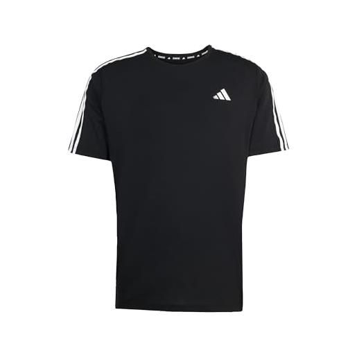 adidas maglietta da uomo own the run a 3 strisce, nero, xl