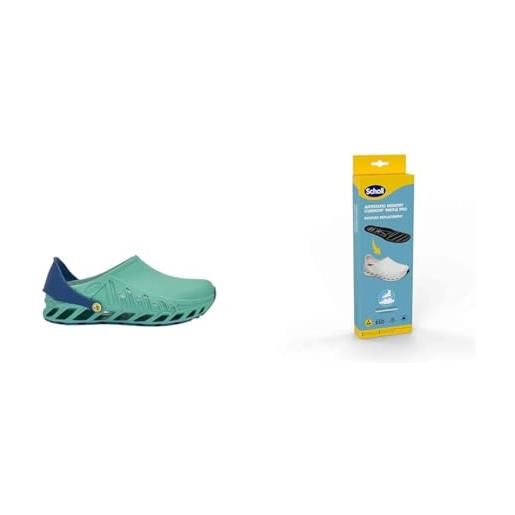 Scholl evoflex verde + Scholl solette antistatiche pro in memory cushion per evoflex - verde/nero