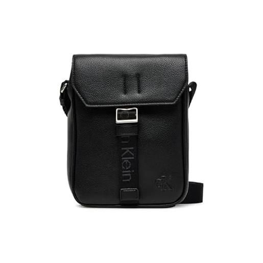 Calvin Klein cargo flap reporter lv04d3131g, crossover uomo, black (black), one size